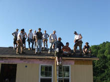 Roofing crew, Tuesday morning