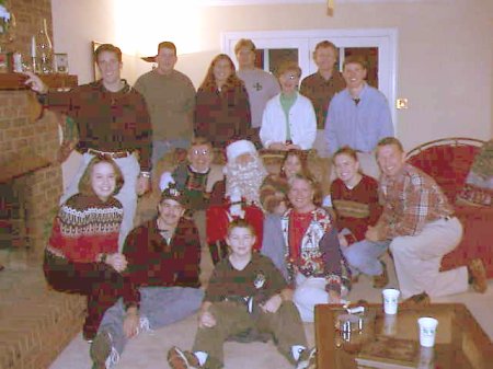 Group photo, 1999, with Santa