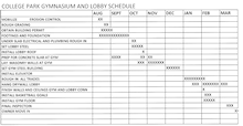 Gym and Lobby Schedule