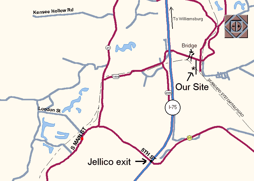 Map of Jellico to job site